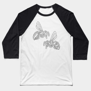 Line Drawing of Honey Bee Anatomy Illustration Baseball T-Shirt